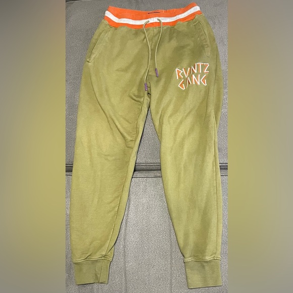 Runtz Worldwide Olive Orange Sweatsuit Hoodie Pants 420 Smoke Wear Men Sz Medium - Picture 9 of 16